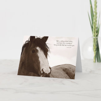Carte Citation inspirante avec Beau Cheval Art