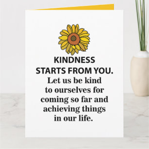 Carte Citation Inspiration Kindness Sunflower