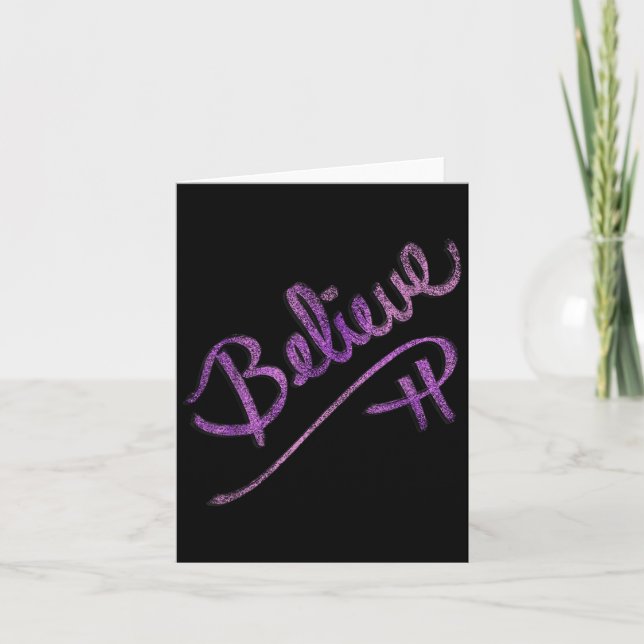 Carte Citation Inspirationnelle Croire Script Design Gra (Devant)
