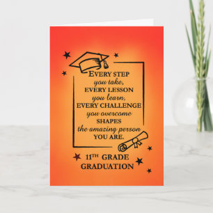 Carte Citation Inspirationnelle de 11e année de grade le