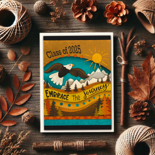 Carte Citation Inspirationnelle de l'aigle rétro