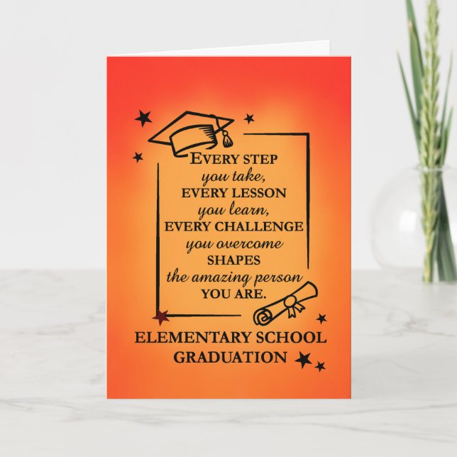 Carte Citation Inspirationnelle des diplômés de l'école  (Devant)
