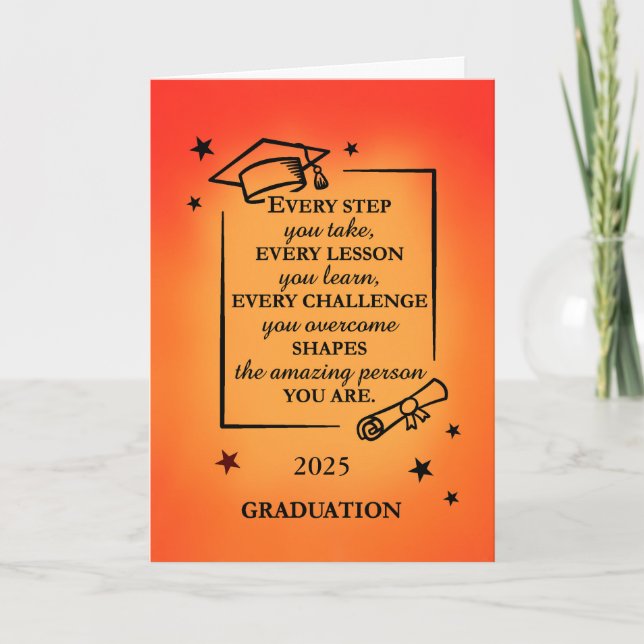 Carte Citation Inspirationnelle et Soleil Vibrant (Devant)