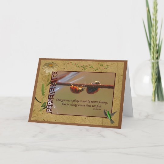 Carte Citation Inspiree De Perseverance De Coccinelles Zazzle Fr