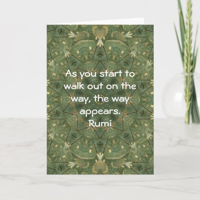 Carte Citation inspirée de Rumi indiquant au sujet de la (Devant)