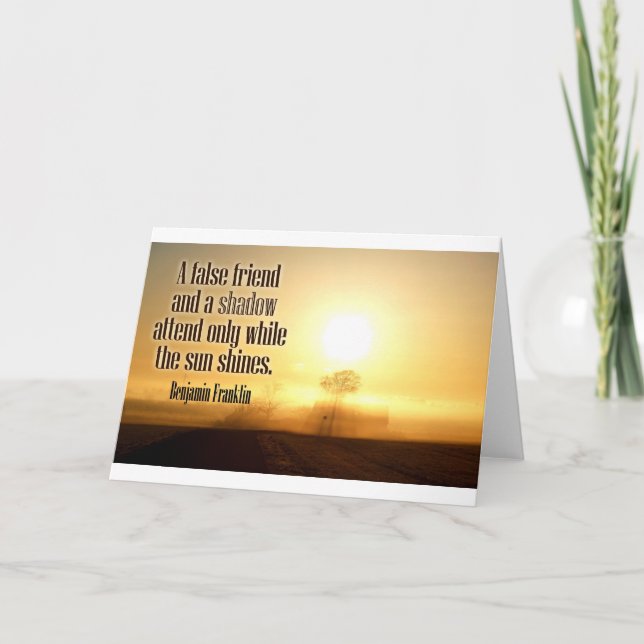 Carte Citation inspirée par Benjamin Franklin (Devant)