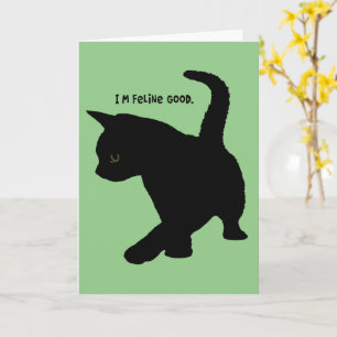 Carte Citation Je Me Sens Bien Silhouette de Chat Bébé M