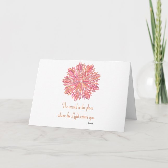 Carte Citation Mandala Rumi Blessure (Devant)