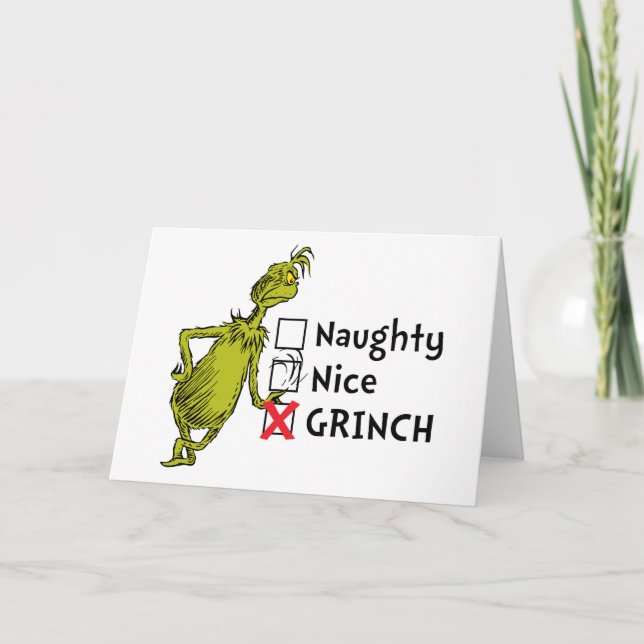 Carte Citation Méchant, Gentil ou Grinch (Devant)