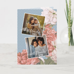 Carte Citation Meilleures Amies Photo Personnalisée Fleu