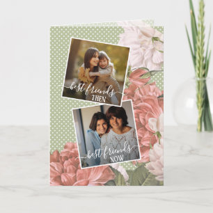 Carte Citation Meilleures Amies Photo Personnalisée Fleu