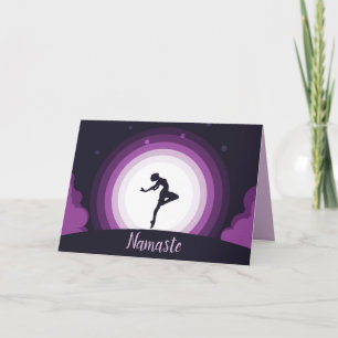 Carte Citation Namaste Merci Danseuse de ballet Lune