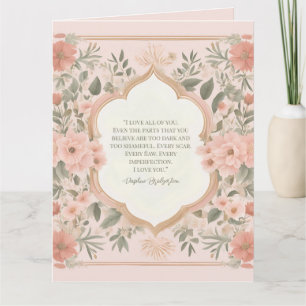 Carte Citation romantique rose Boho
