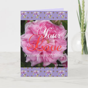Carte citation Rose rose Votre amour imprègne