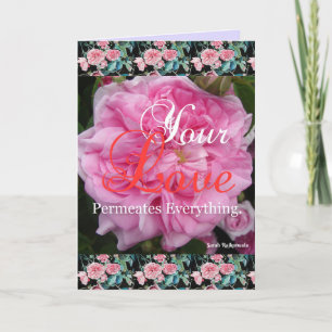 Carte citation Rose rose Votre amour imprègne
