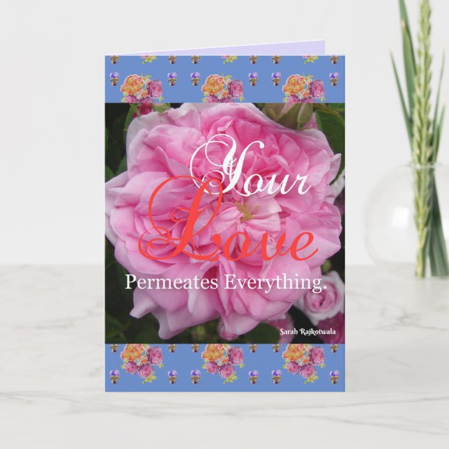 Carte citation Rose rose Votre amour imprègne (Devant)