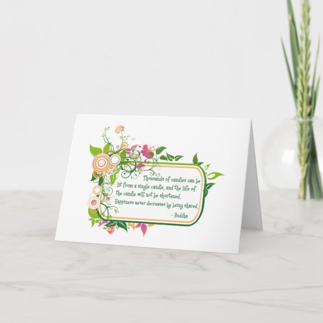 Carte Citation simple de bougie de Bouddha (Devant)