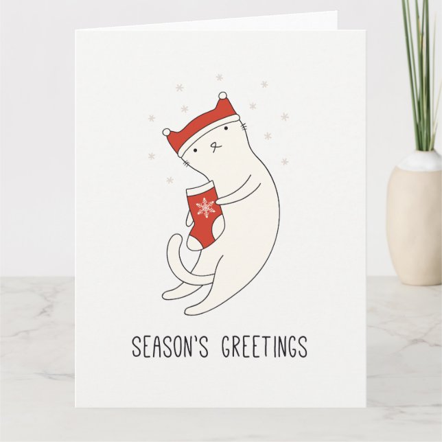 Carte Citations de saison adorable chat (Devant)