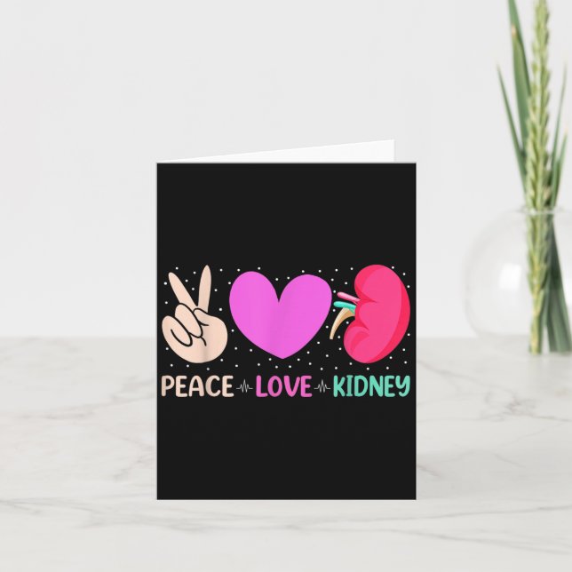 Carte Citations Infirmière Peace Love Nephrologie du rei (Devant)