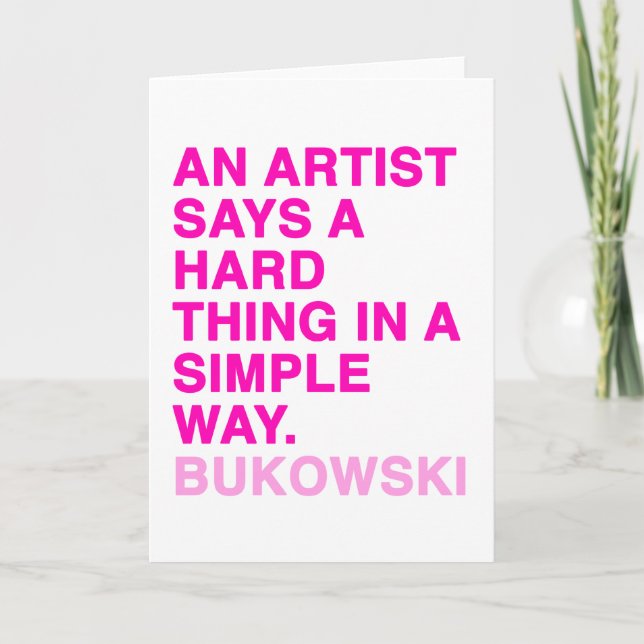 Carte Citations par Charles Bukowski (Devant)
