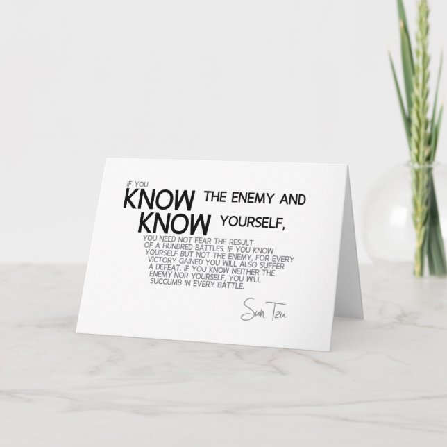 Carte CITES : Sun Tzu : Connaissez l'ennemi et vous-même (Devant)