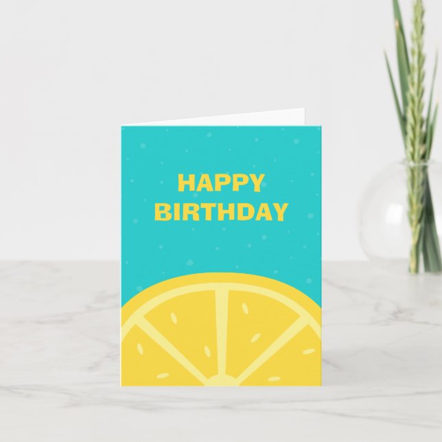 Carte citron jaune frais Joyeux anniversaire (Devant)