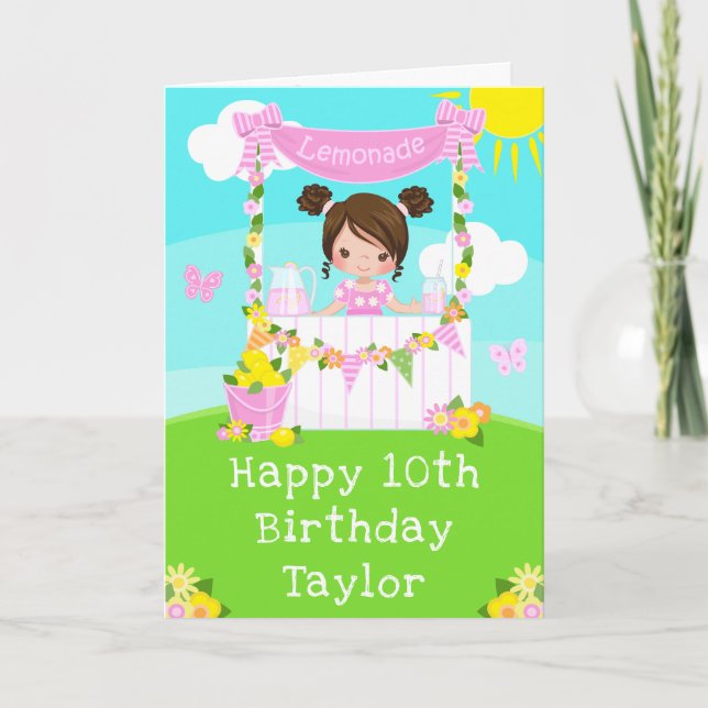Carte Citronade rose Brown coiffeuse Joyeux anniversaire (Devant)