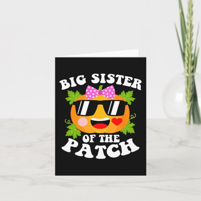 Carte Citrouille Big Soeur Du Patch Fun Halloween Fam (Devant)