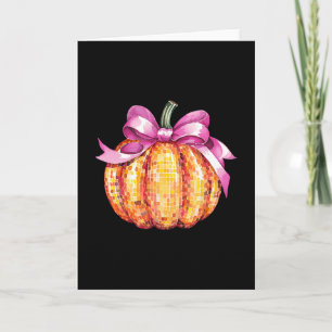 Carte Citrouille Coquette Rose Ruban Automne À Tous Than
