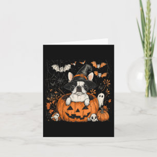 Carte Citrouille de chien de Boston Terrier Halloween Th