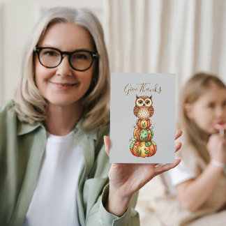 Carte Citrouille de Chouette à Whimsical & Patchwo