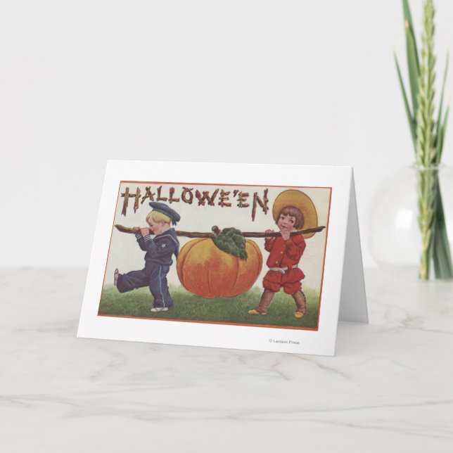 Carte Citrouille de Halloween GreetingCarrying (Devant)