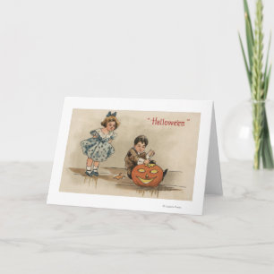 Carte Citrouille de Halloween GreetingCarving