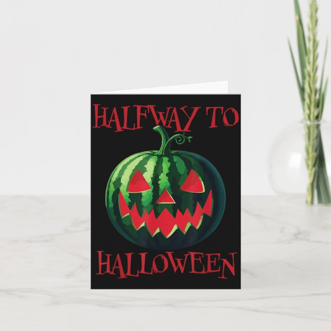Carte Citrouille de pastèque à mi-chemin d'Halloween (Devant)
