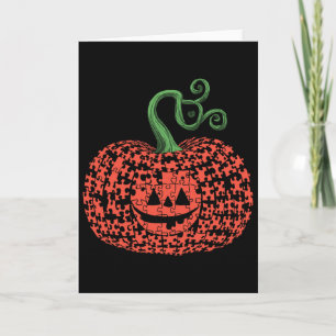 Carte Citrouille de puzzle d'autisme Halloween Autisme H