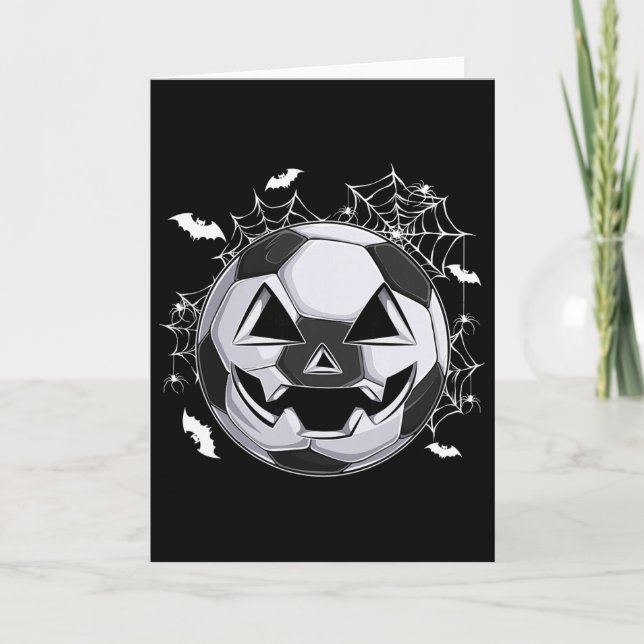 Carte Citrouille de Soccer Jack O Lantern Visage Costume (Devant)