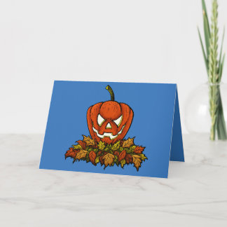 Carte citrouille de sourire de Halloween de mal