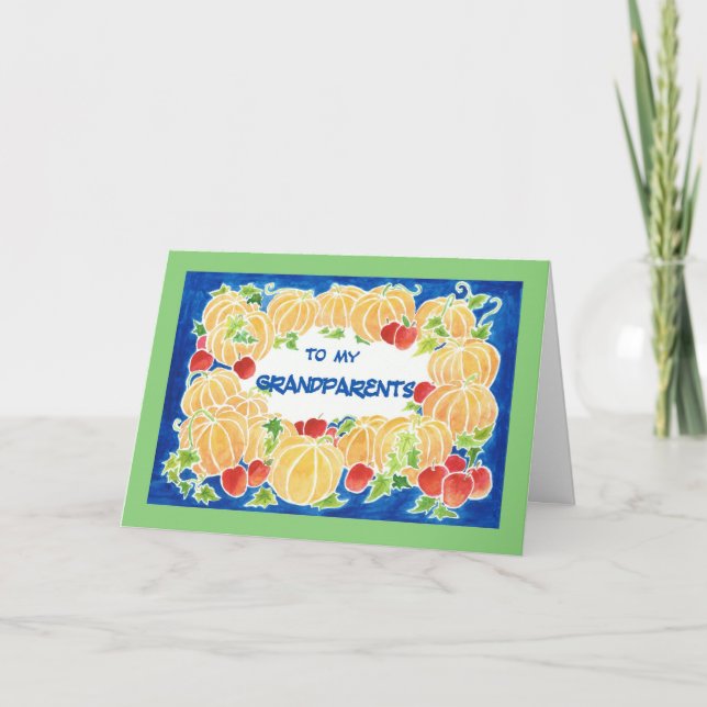 Carte Citrouille de Thanksgiving pour grands-paren (Devant)
