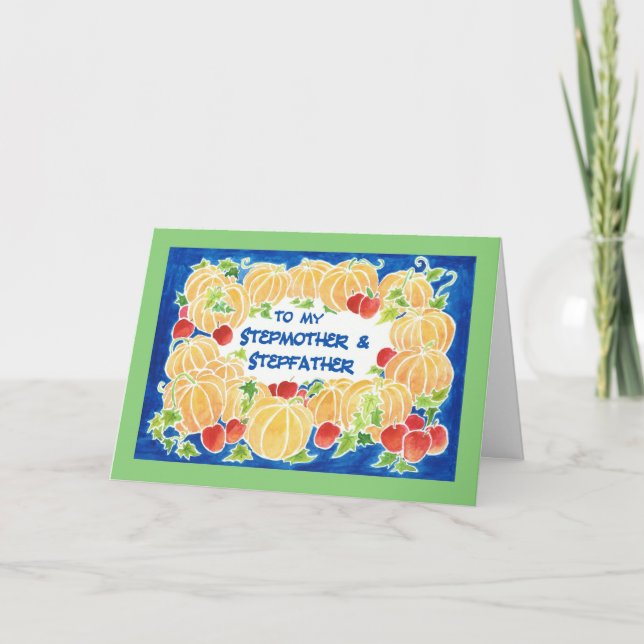 Carte Citrouille de Thanksgiving pour Stepparents (Devant)