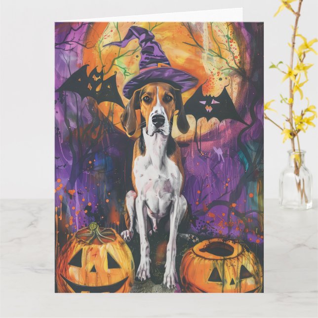 Carte Citrouille d'Halloween américain Foxhound (Fleur jaune)