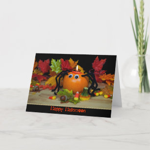 Carte Citrouille d'Halloween araignée