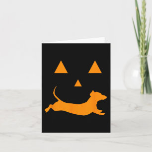 Carte Citrouille d'Halloween Dachshund Jack-o-lantern Co