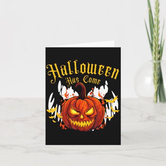 Carte Citrouille d'Halloween effrayante (Devant)