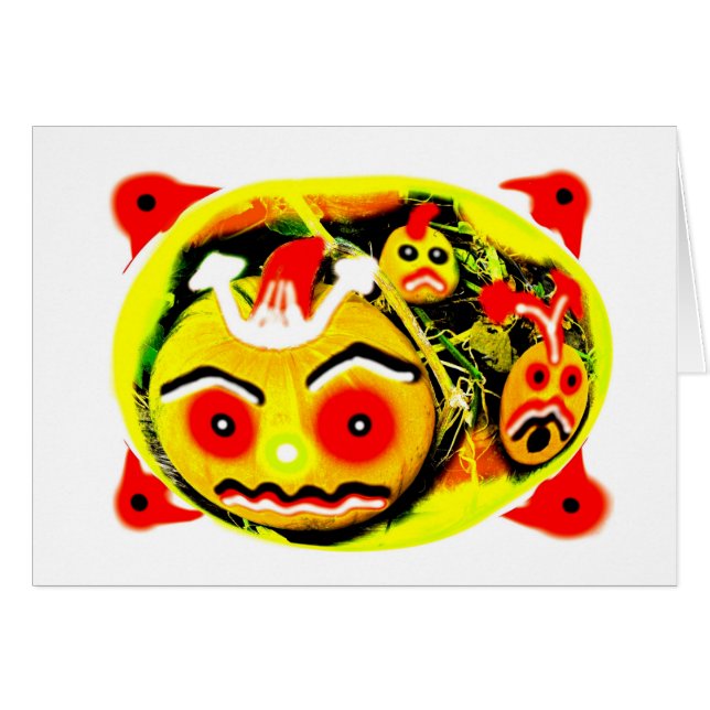 Carte citrouille d'Halloween effrayante (Devant horizontal)