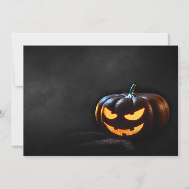 Carte Citrouille d'Halloween Jack-O-Lantern Éffrayant (Devant)