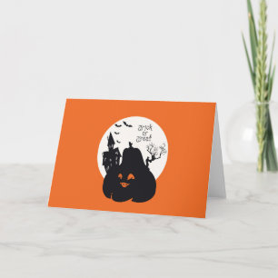Carte Citrouille éffrayant Trick Ou Treat