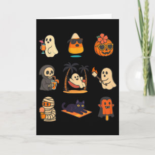 Carte Citrouille fantôme d'été Halloween Éffrayant été T