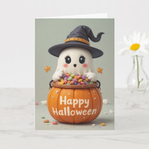 Carte Citrouille Ghost Halloween Sweet Ghoost Salutation