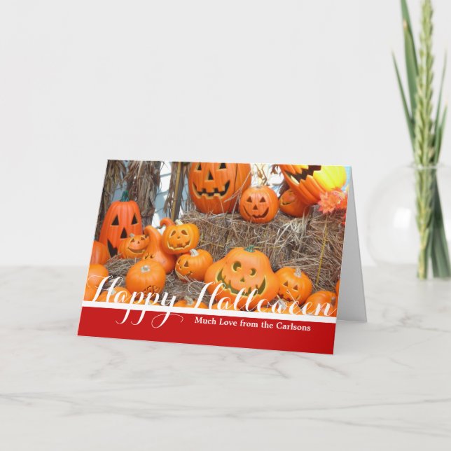 Carte Citrouille halloween Jack-o'-lantern orange citrou (Devant)
