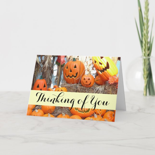 Carte Citrouille halloween Jack-o'-lantern orange citrou (Devant)